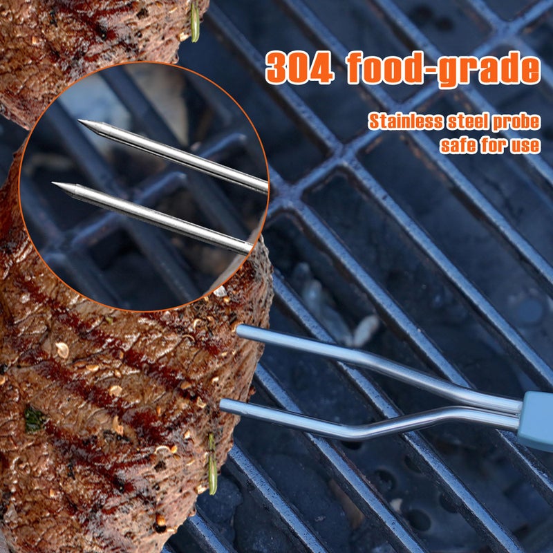 lfcforldx Meat Thermometer Fork with Electronic Ready Alarm, Digital Cooking Thermometer with Instant Read, LCD Display and Led Light, Grill Thermometers for BBQ Grilling Gadgets Steak Pork, Black - Image 5